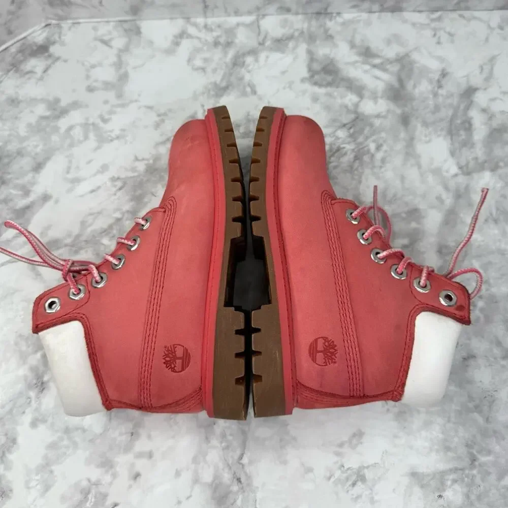 TIMBERLAND Work Boots Girls Toddler Sz 10 Pink “Rose Of Sharon” Waterproof